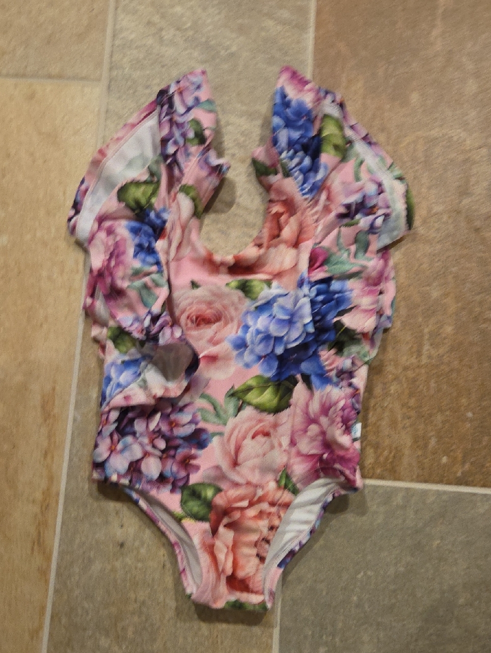 Posh Peanut Pink Floral Ruffle One-Piece